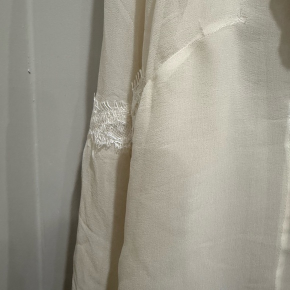 Boston Proper Cream Silk Ruffled Blouse - Picture 6 of 15